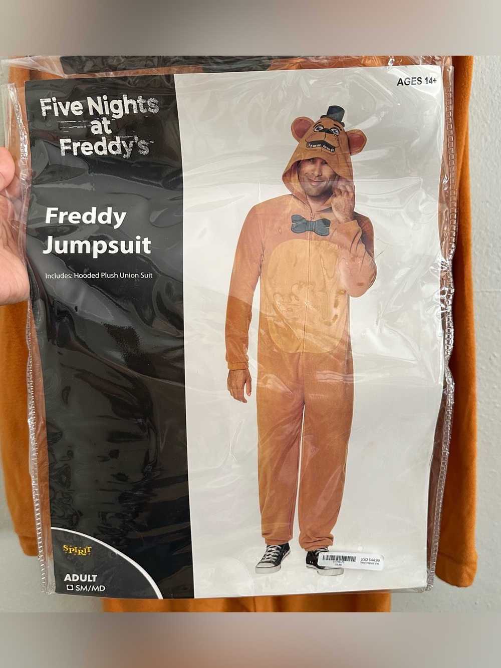 Five Nights at Freddy’s Freddy Adult Jumpsuit Costume S/M Brown Hooded Halloween